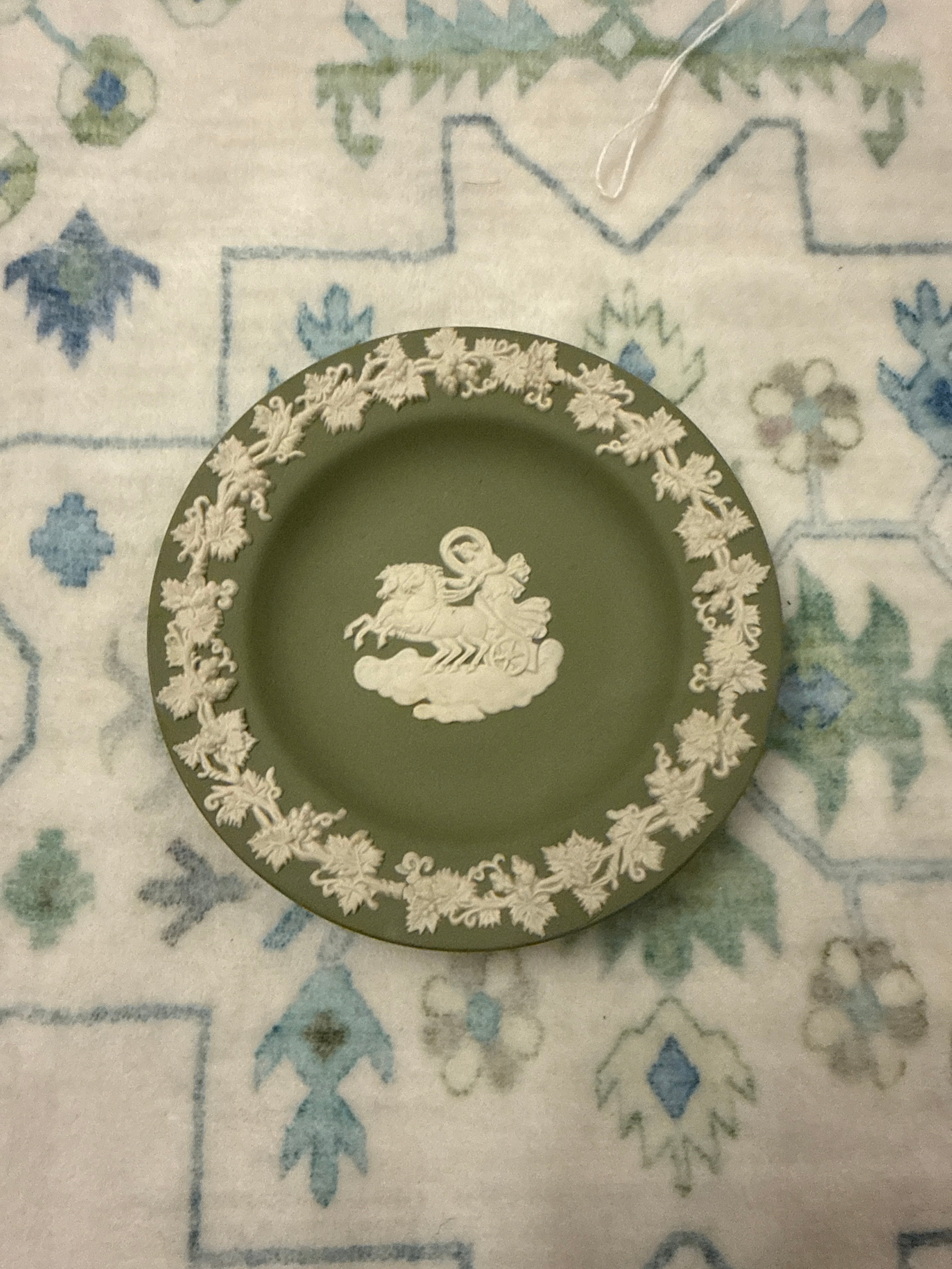 Wedgwood Jasperware Sage 4 1/2" Trinket Dish