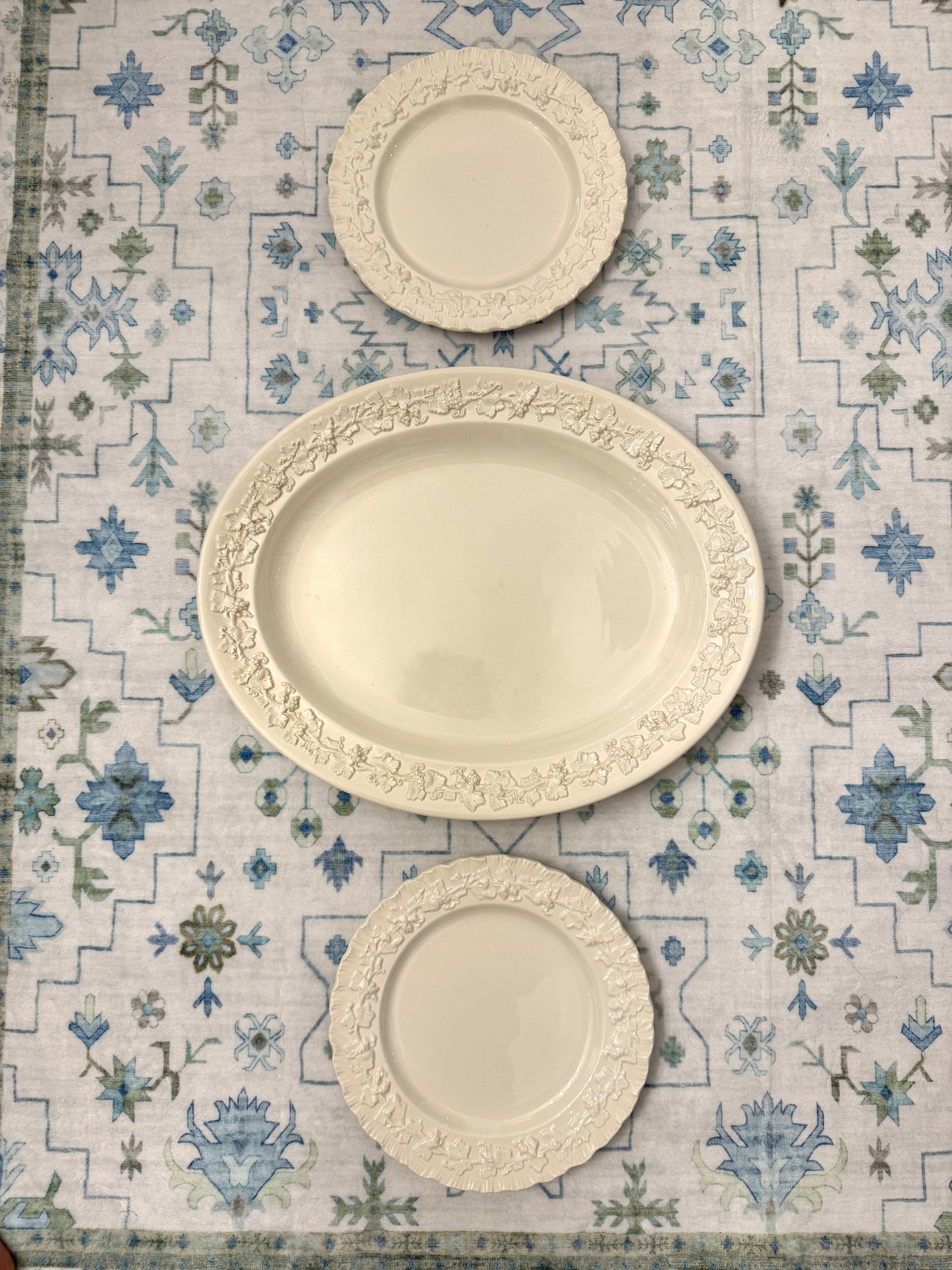 Wedgwood Queensware Cream on Cream Plate with Shell Edge