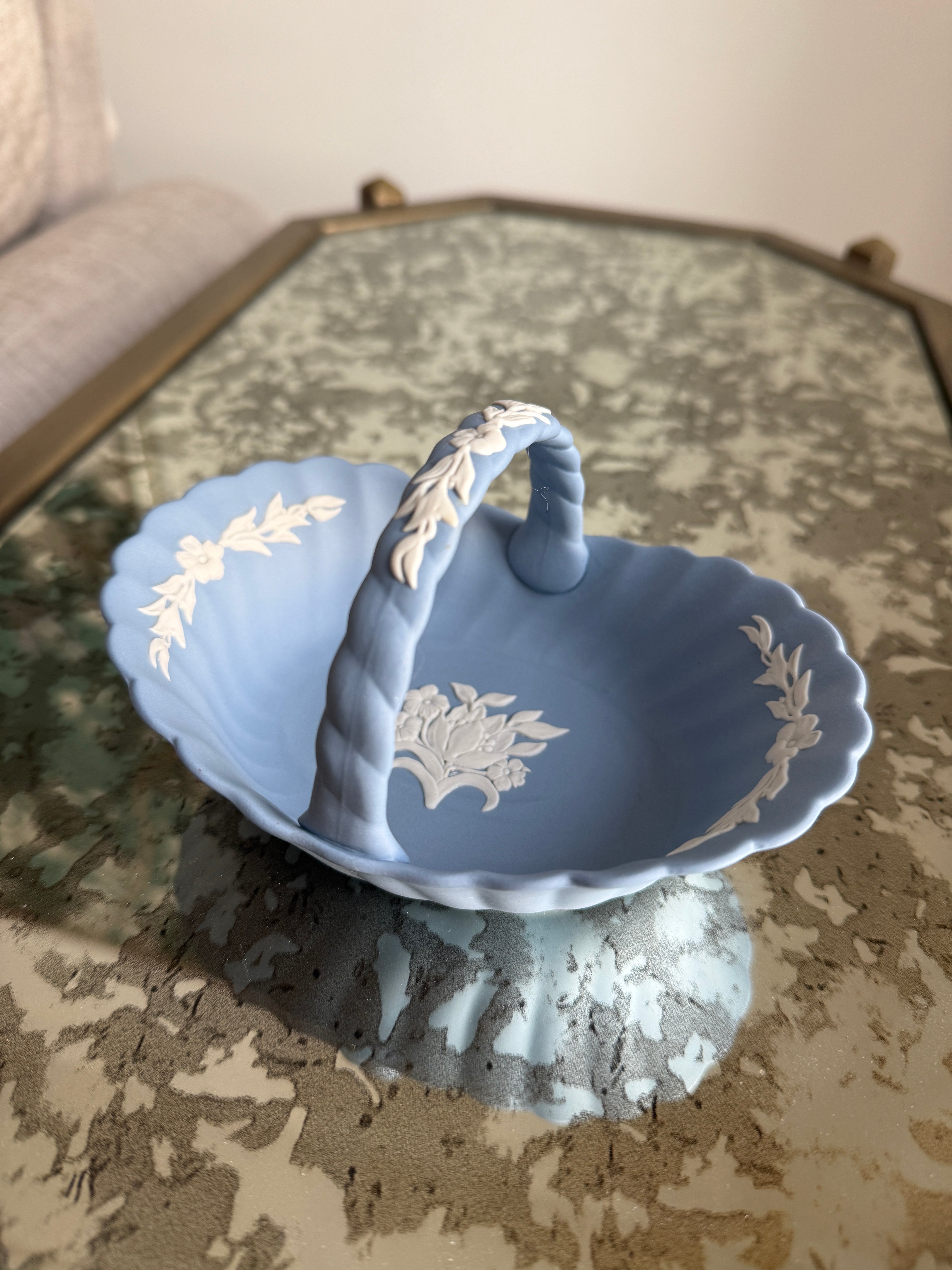 Wedgwood Jasperware Floral Basket