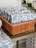 7.75" Square Nantucket Basket - some wear to wood bottom