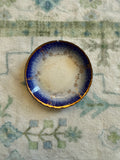 Antique Flow Blue 3” Butter Pat - small chip