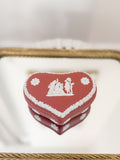 Vintage Terracotta Wedgwood Jasperware Heart Trinket Box, Large