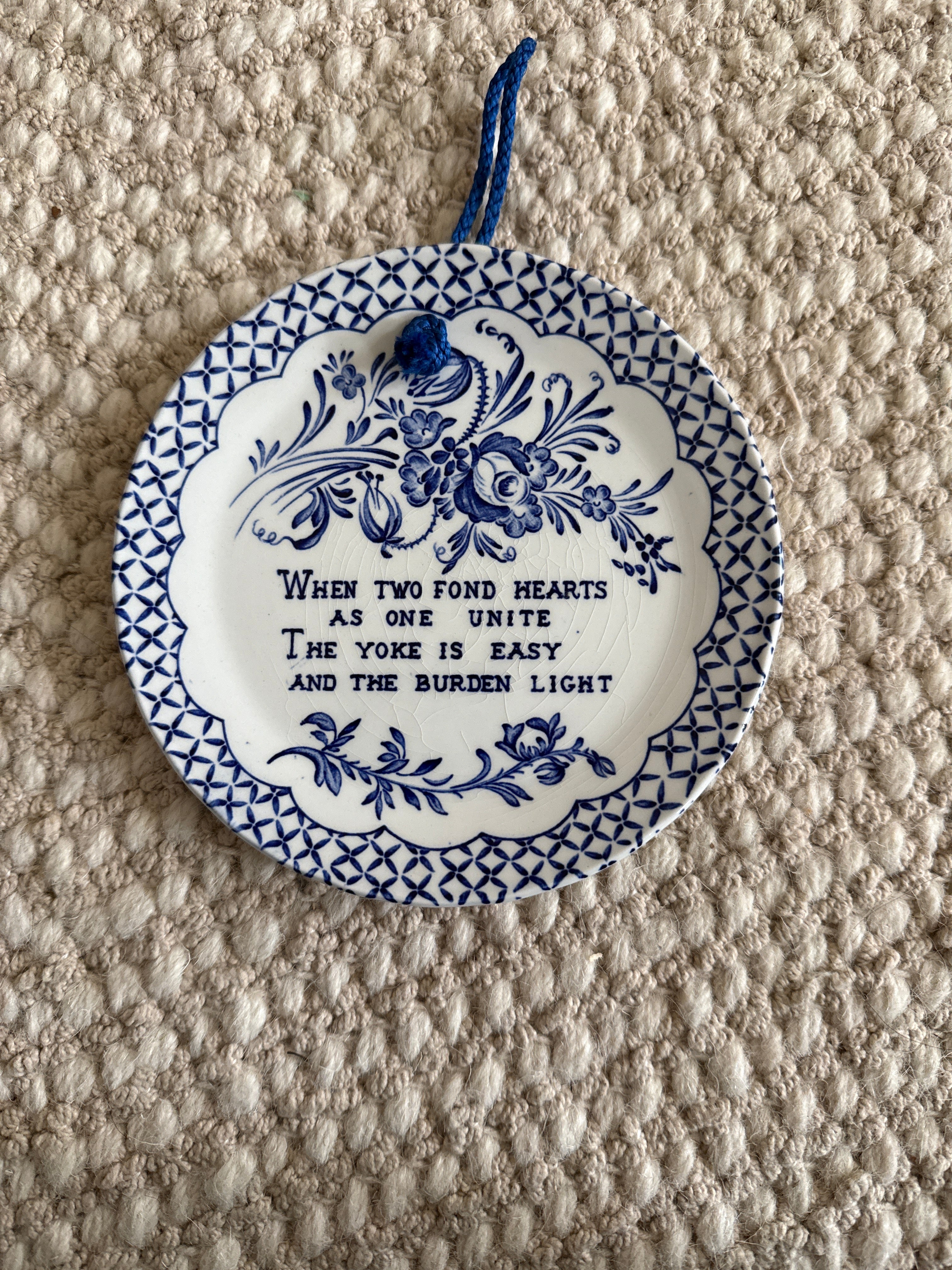 Royal Crown Staffordshire Blue and White Plate