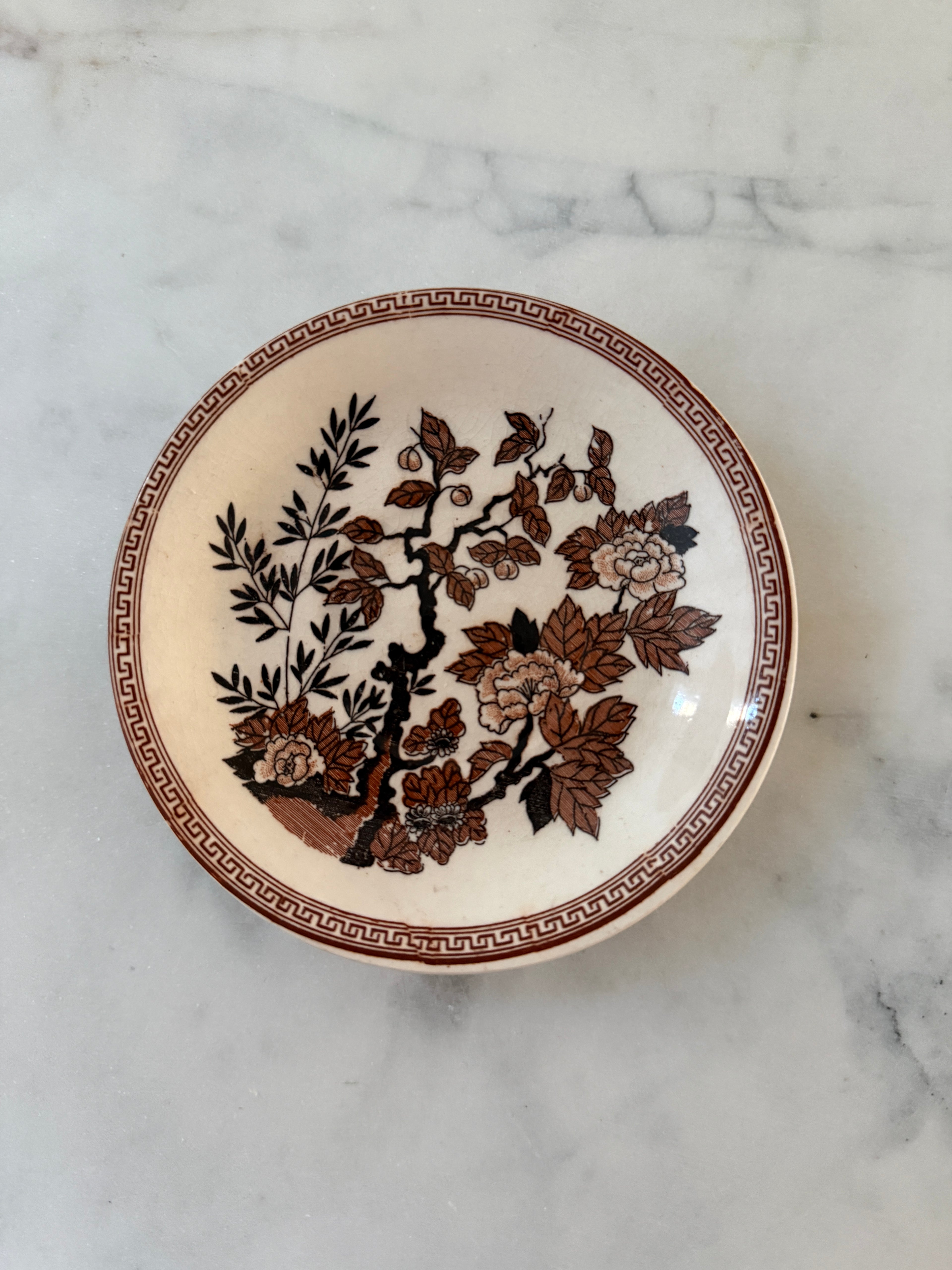 Vintage Nasco "Indian Tree" Brown Transferware Plate