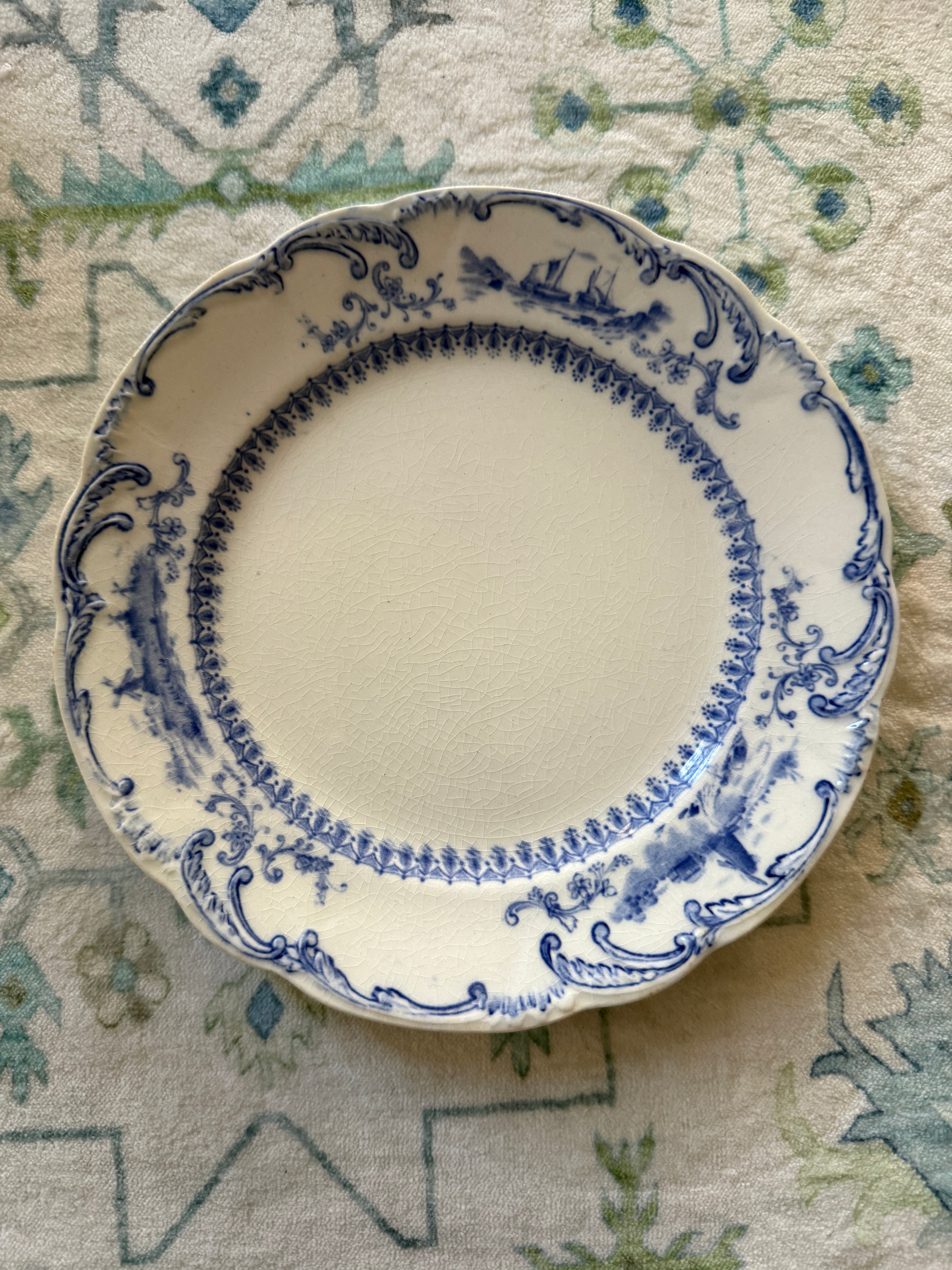 Antique (1880-1890) Ridgways “Delft” Blue and White Plate - 8"