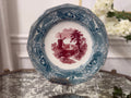 Antique Bi-Color “Eon” (Unmarked) Transferware 9.5” Plate - Stain at Bottom, Crazing