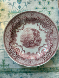 Spode Archive Collection Victorian Series "Continental Views" Cranberry Transferware