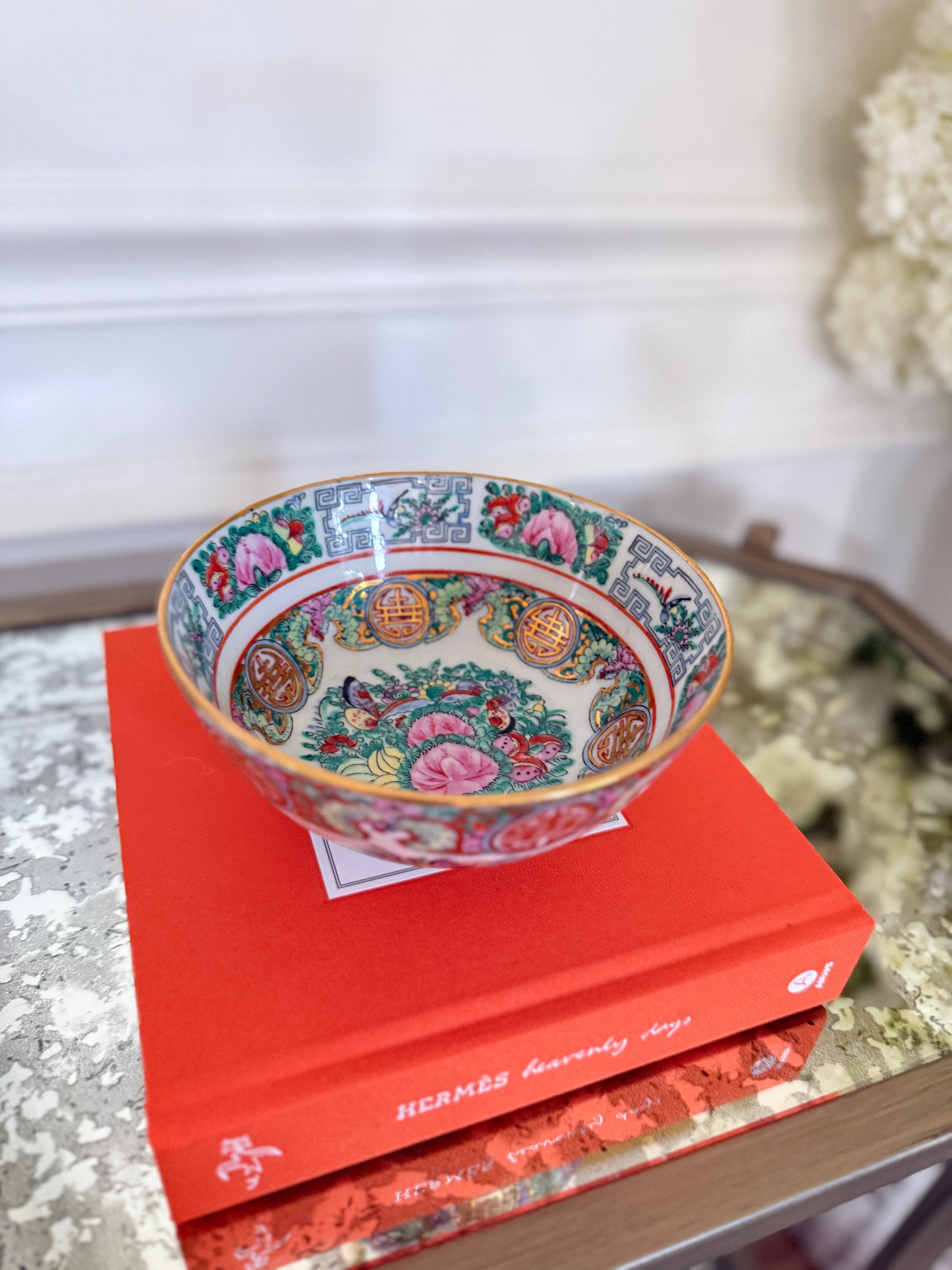 Vintage Rose Canton Bowl - 6"W x 2 7/8"H