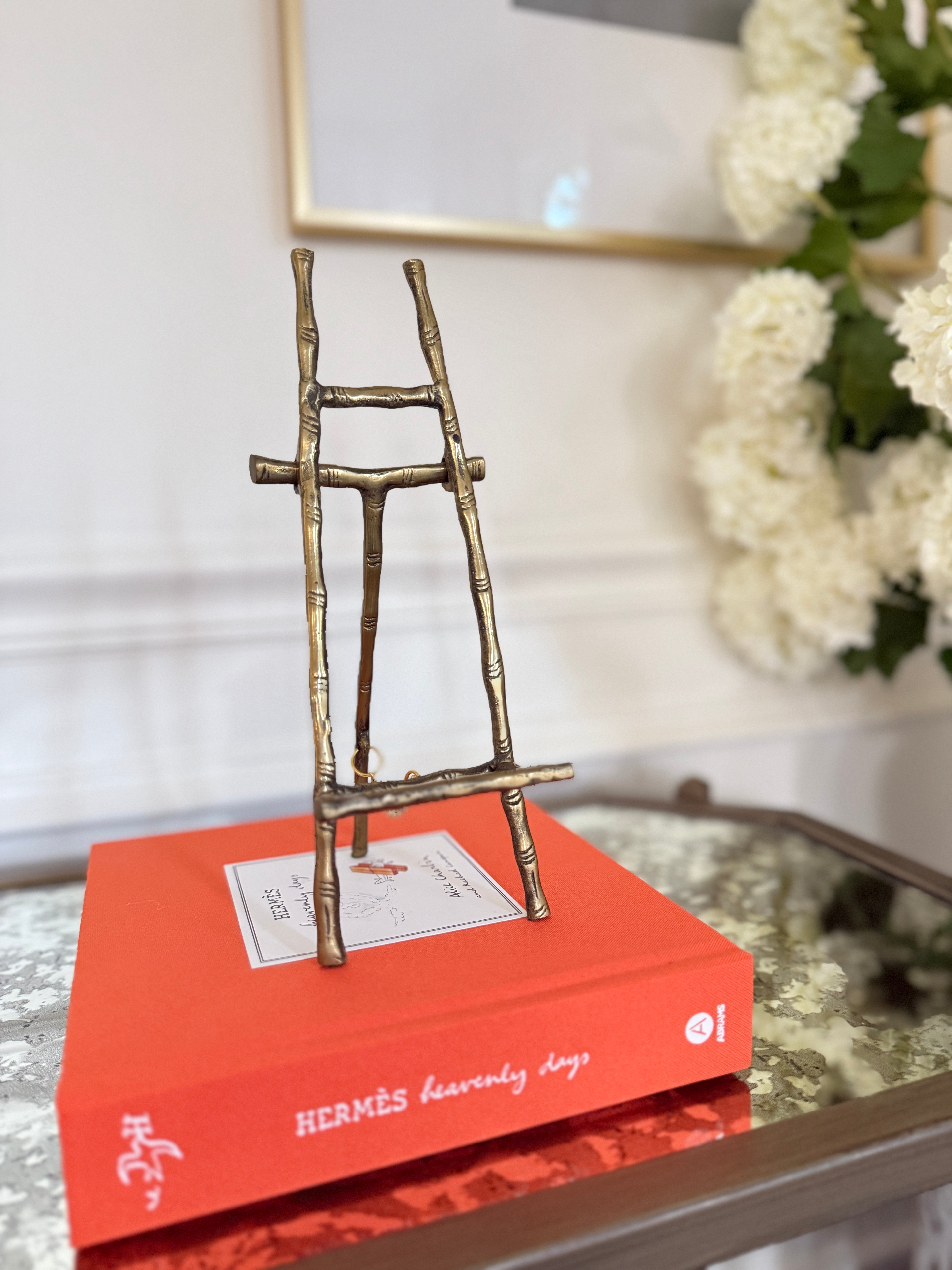 Vintage Brass Bamboo Easel - disclaimer: replacement chain