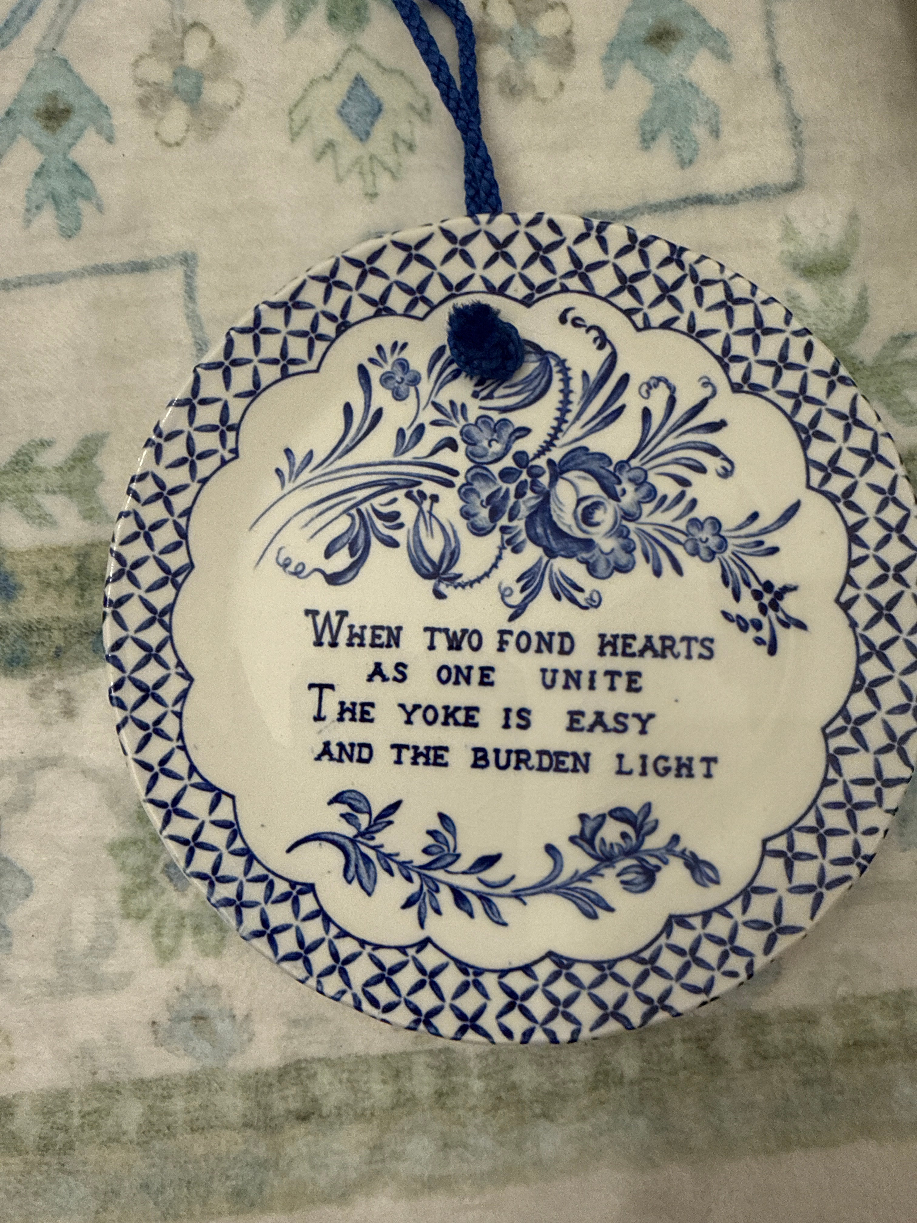 Royal Crownford Ironstone Sentiment Decorative Plate