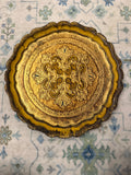 Vintage Florentine Yellow and Gold Tray