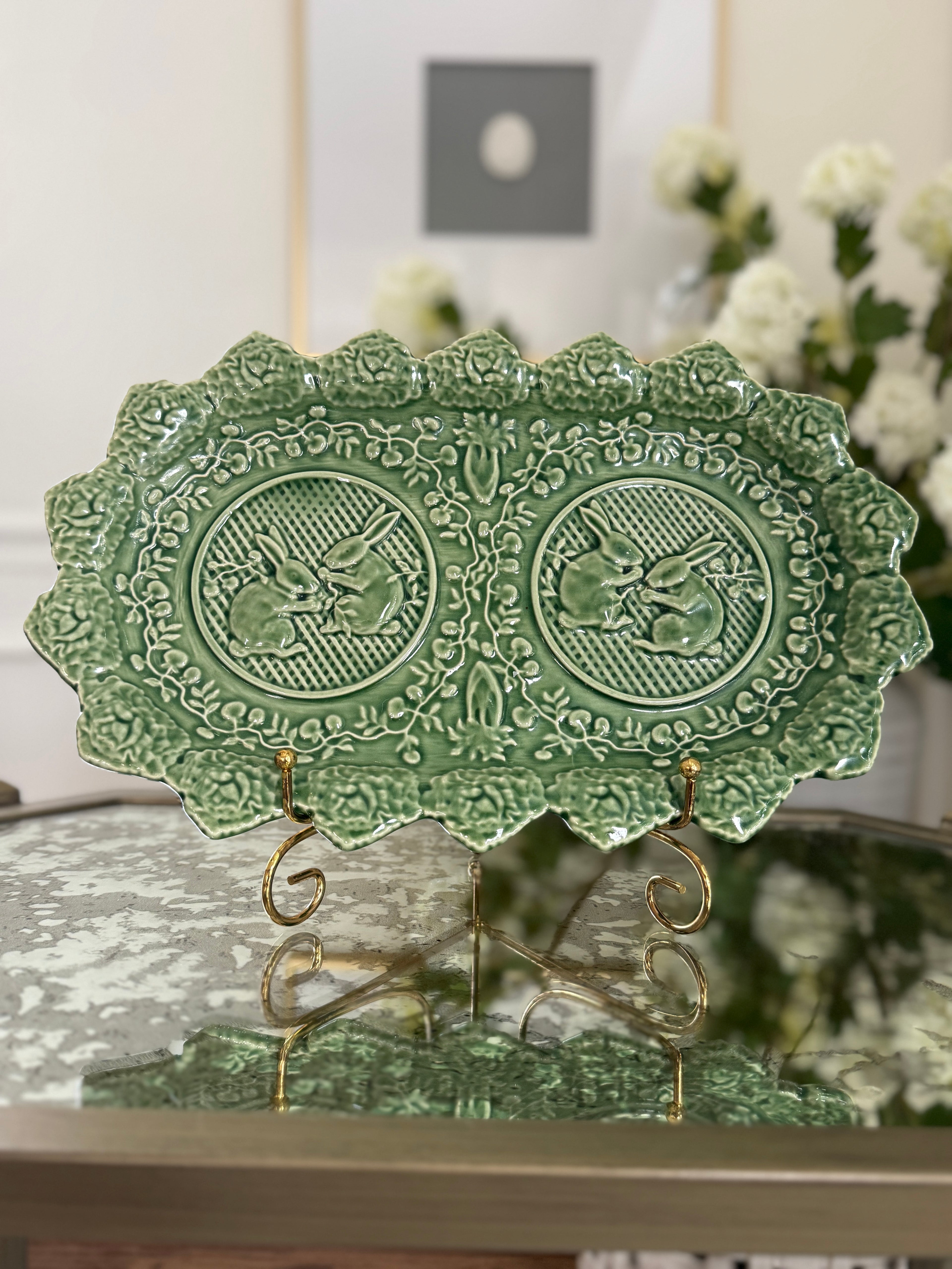 Bordallo Green Bunny Platter