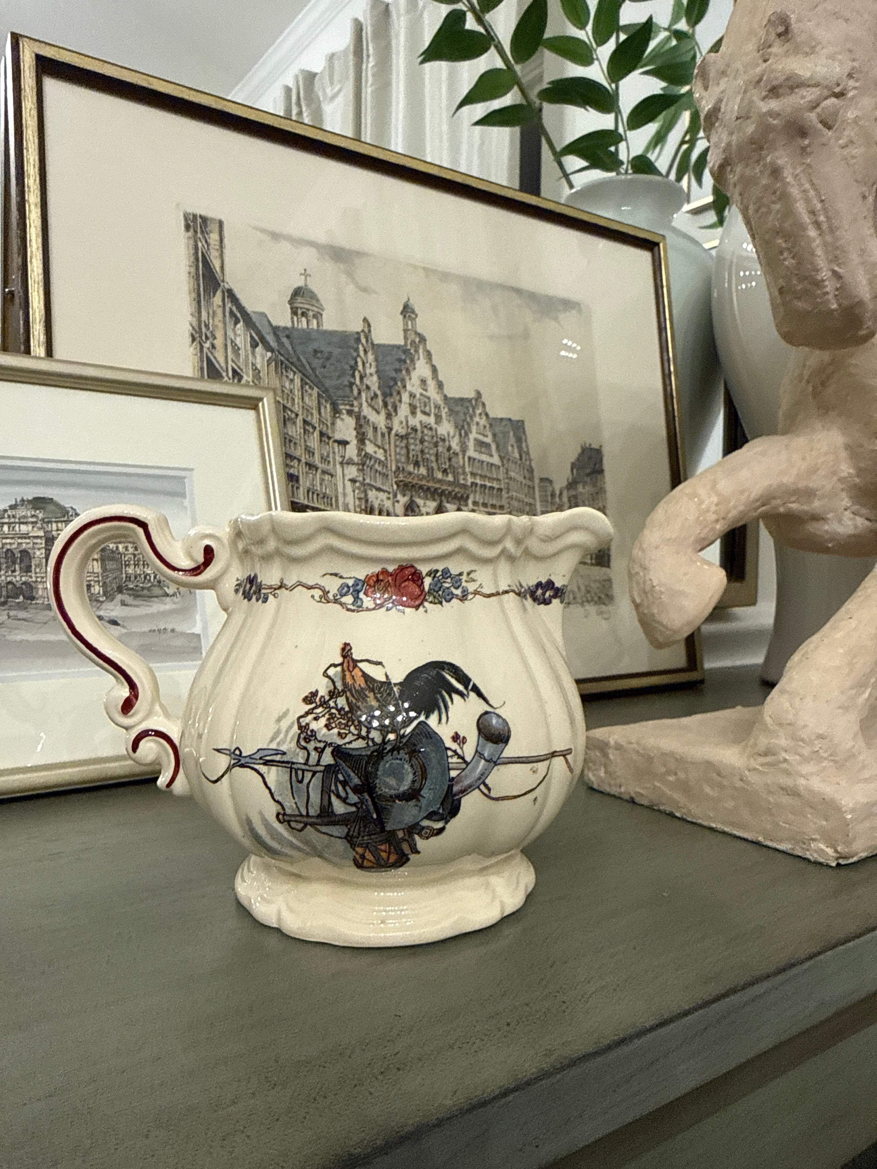 Early 20th Century Obernai Sarreguemines "Obernai" Milk Pitcher