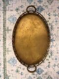 Vintage Hollywood Regency Faux Bamboo Brass Tray