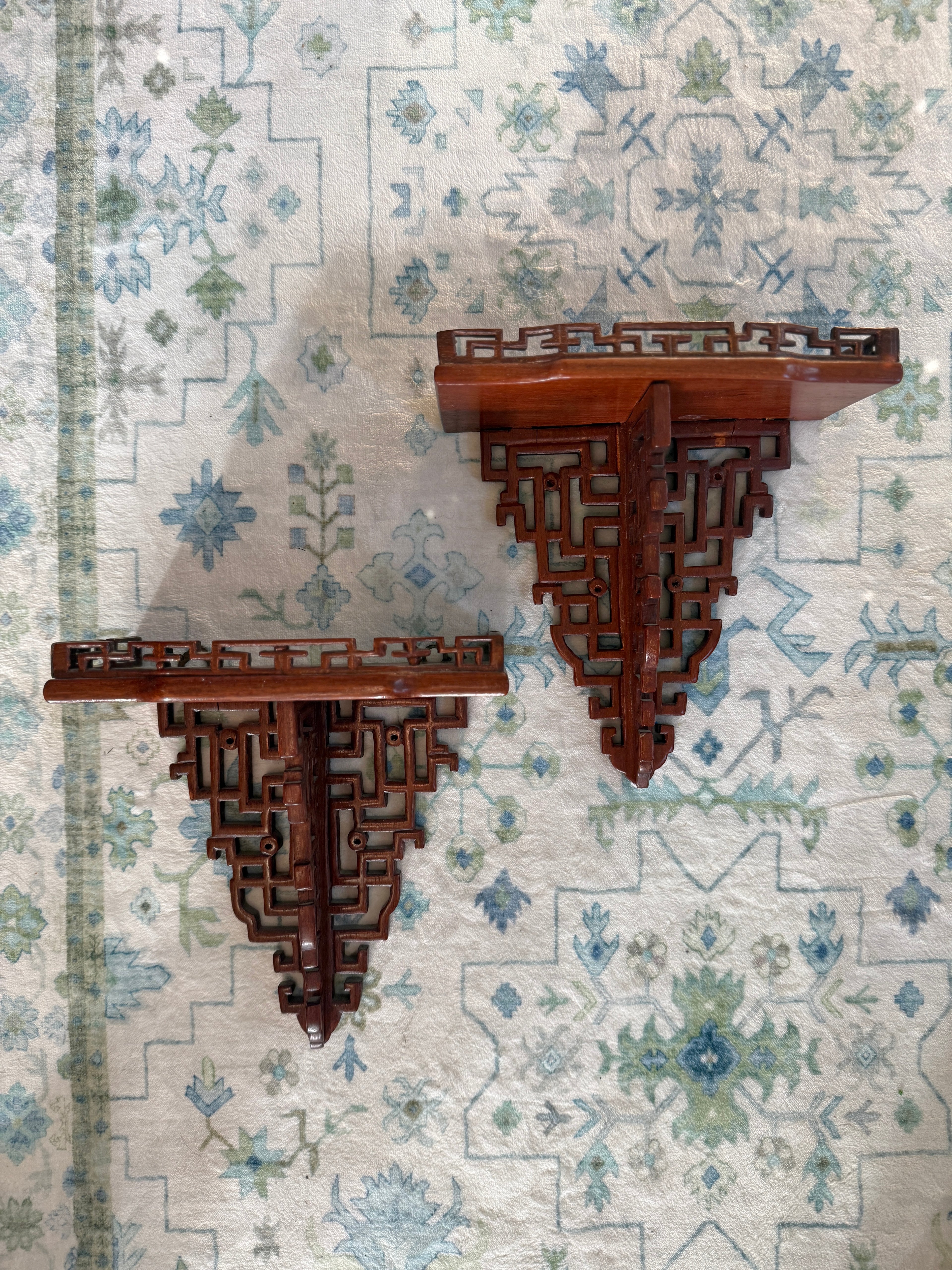 Rosewood or Mahogany Wall Shelves