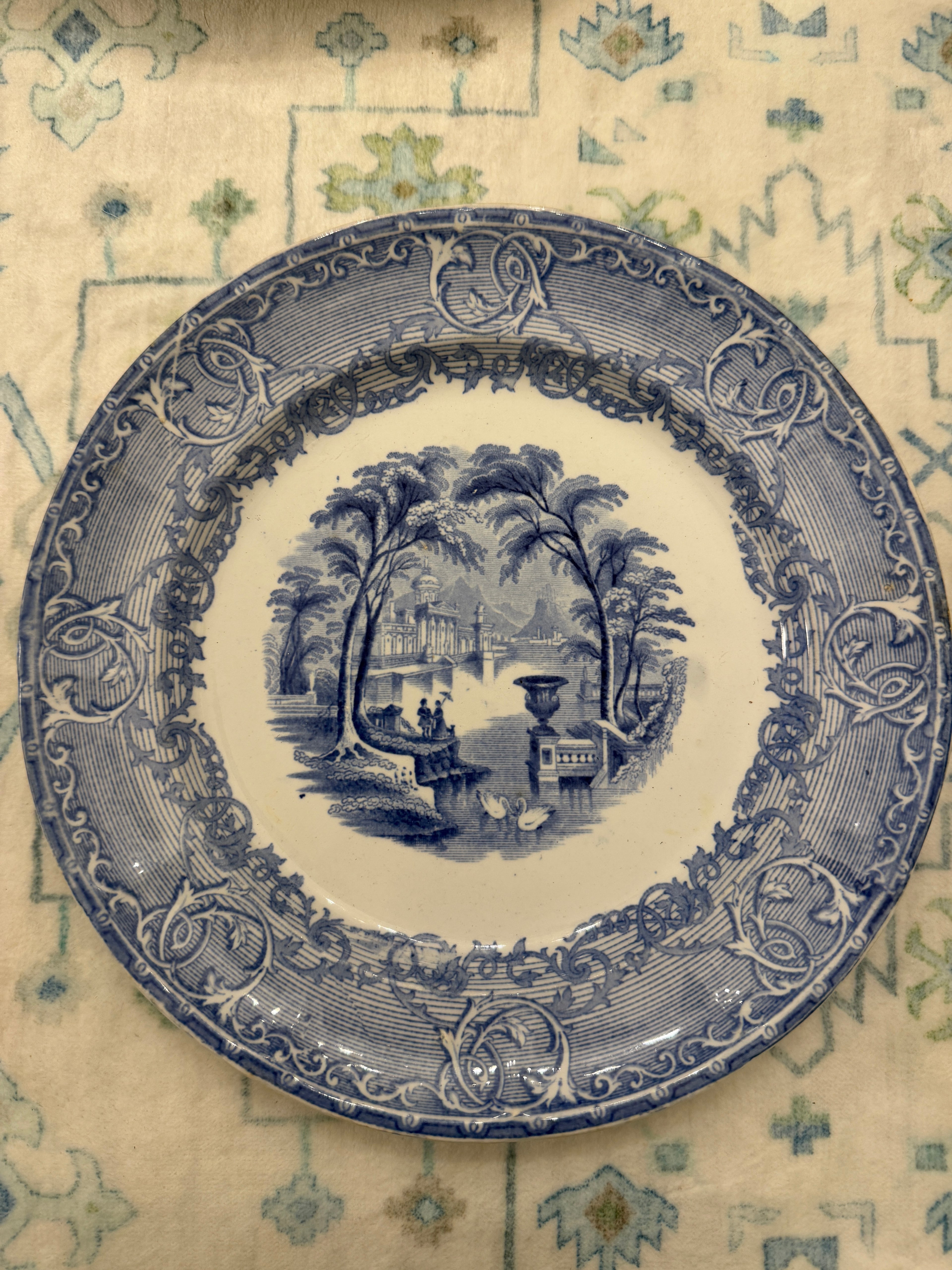 Antique Wedgwood "Venus" Blue Transferware Plate - 8 1/2”