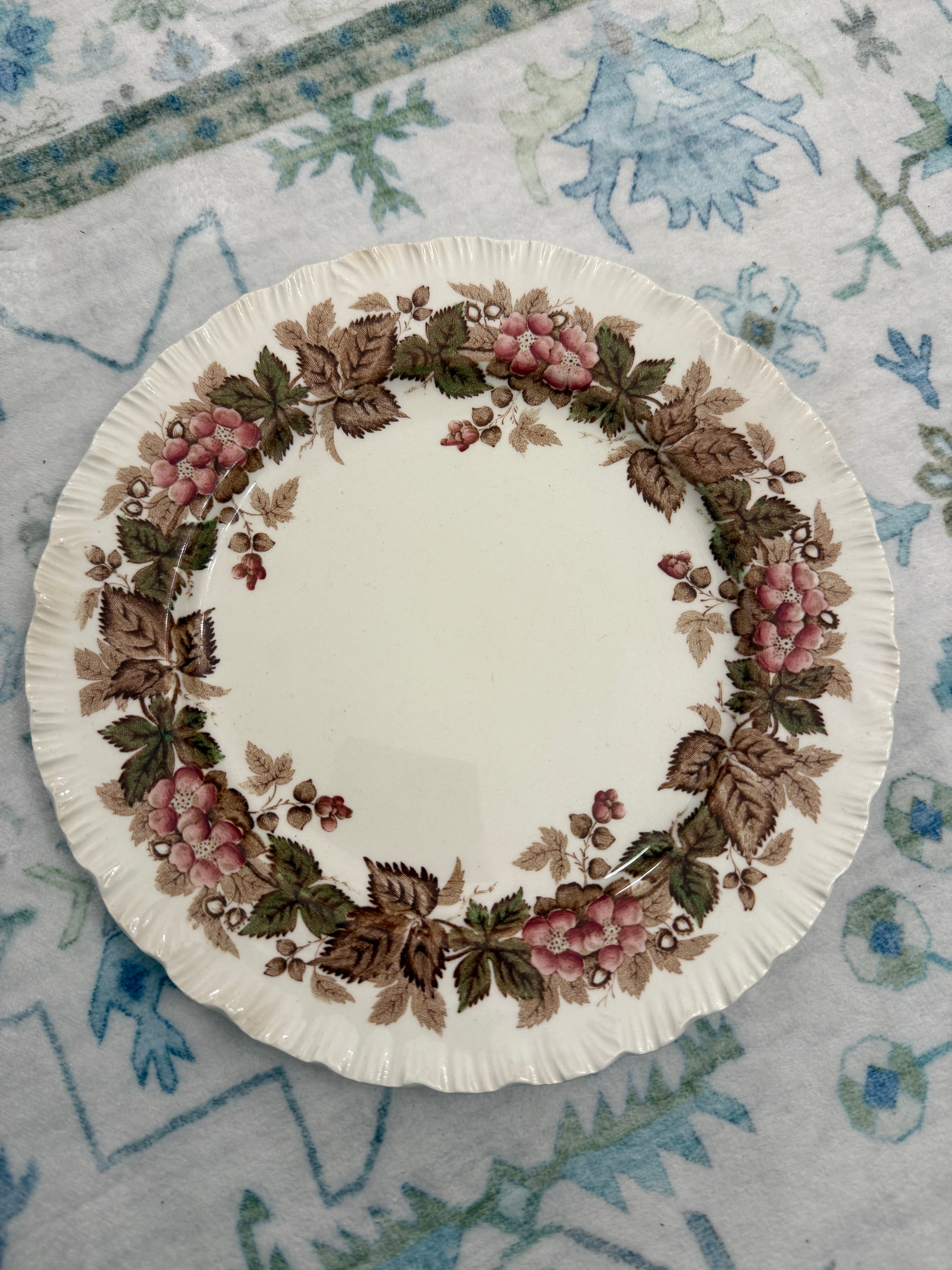 Vintage Wedgwood "Wildbriar" Floral Shell Edge 8 1/4” Plate