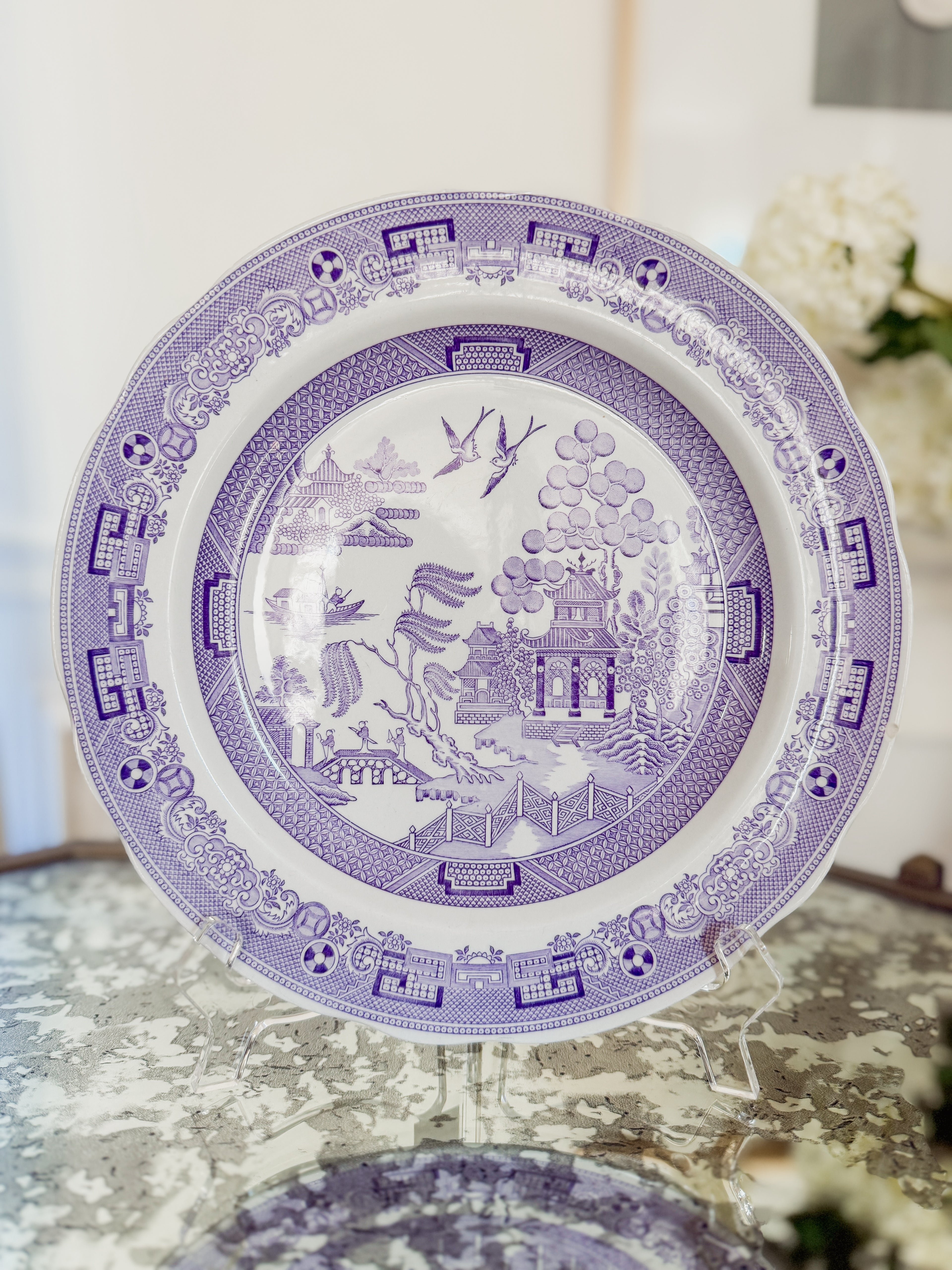 Spode Archive Collection Purple Willow 10.25" Plate - Small Chip on Front