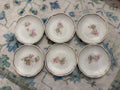 Vintage Austrian Pink Floral Scalloped 3 1/4” Butter Pat - set of 6