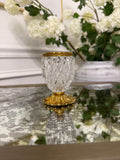 Crystal Ormolu Pineapple Acanthus 3.5” x 2.5” Matchstick Holder - wear to top gold