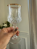 Cristal D’Arques Gold Rimmed Crystal Wine Glasses