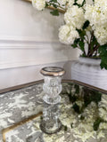 F.B. Rogers Glass Lion Head Matchstick Holder with Silver-Plated Rim - 3 1/4"H