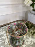 Rose Canton Bowl & Soup Spoon